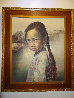 Ponytail Girl 1973 26x22 Original Painting by Wai Ming - 2