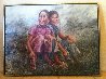 Two Happy Fish Girls 1976 38x50 Huge Original Painting by Wai Ming - 1