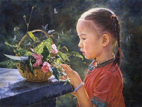 Beautiful Morning 1995 36x48 Huge Original Painting - Wai Ming
