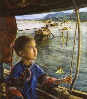 Bright Eyes And the Wind Chime AP 1991 Limited Edition Print by Wai Ming - 0 Bright Eyes And the Wind Chime AP 1991 Limited Edition Print by Wai Ming - 0