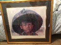 Boy With Bird 1979 23x38 Super Huge Limited Edition Print by Wai Ming - 1 Boy With Bird 1979 23x38 Super Huge Limited Edition Print by Wai Ming - 1