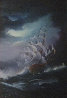 Untitled Seascape with Boat 1968 24x18 Original Painting by Ed Miracle - 0 Untitled Seascape with Boat 1968 24x18 Original Painting by Ed Miracle - 0