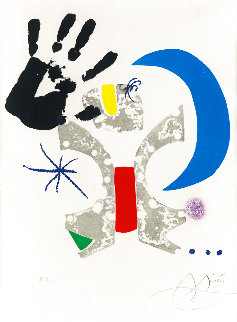 Bonjour Max Ernst 1976 HS Limited Edition Print - Joan Miro Bonjour Max Ernst 1976 HS Limited Edition Print - Joan Miro