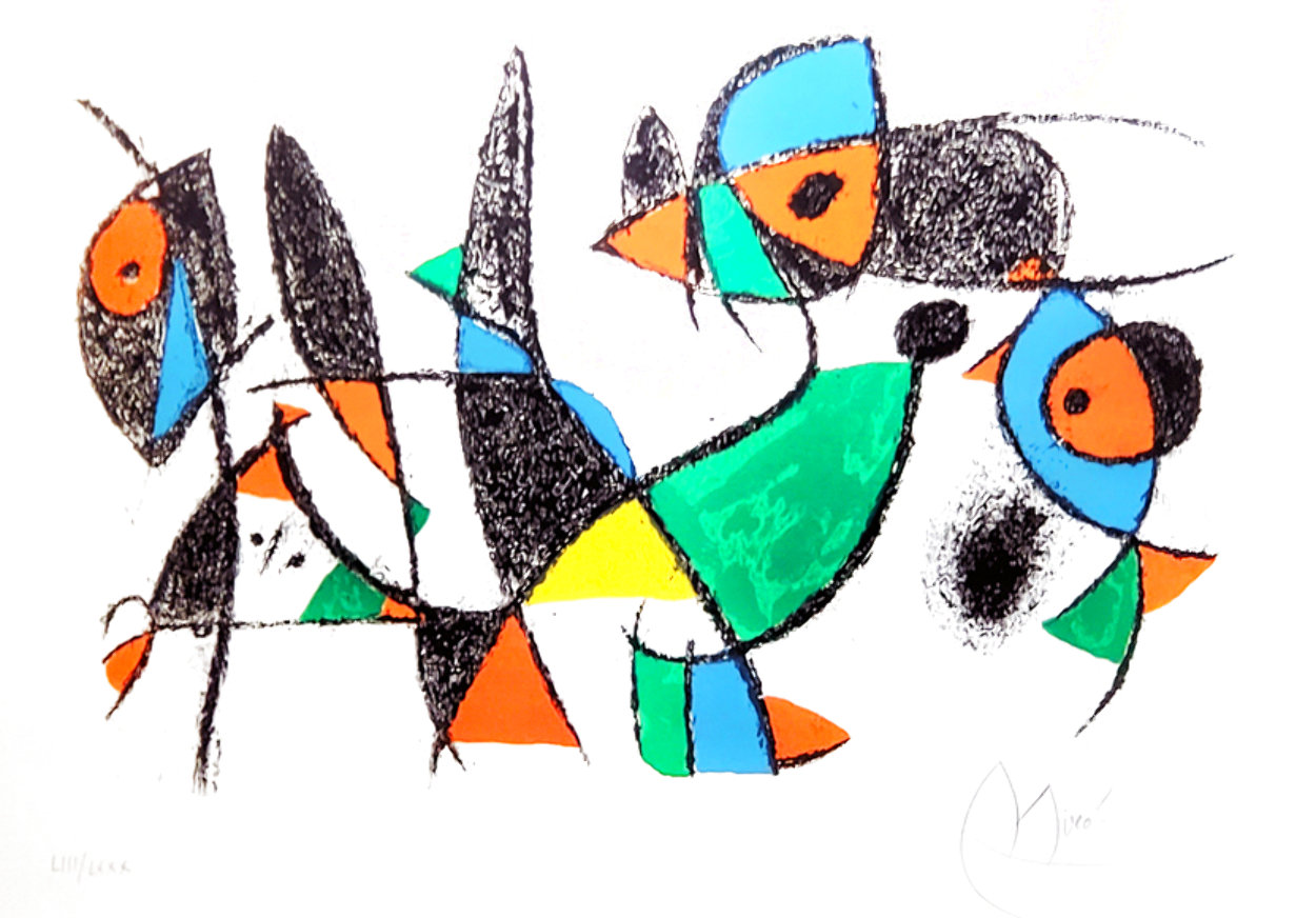Lithograph Ix', Untitled - Motif: Frog, Fish And Bird HS Limited Edition Print by Joan Miro