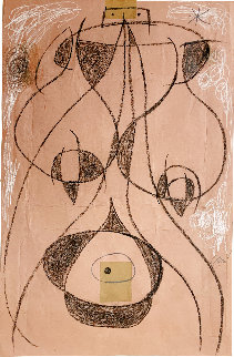 Femme Dans La Nuit Drawing 1977 HS 26x17 Drawing - Joan Miro Femme Dans La Nuit Drawing 1977 HS 26x17 Drawing - Joan Miro