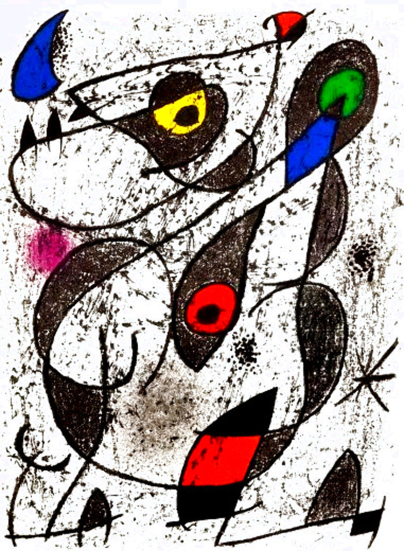à l'encre 1972 Set of 2 Lithographs Limited Edition Print by Joan Miro à l'encre 1972 Set of 2 Lithographs Limited Edition Print by Joan Miro