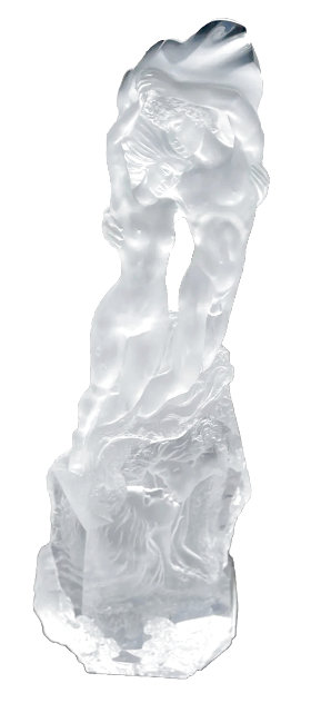 Entwined Lovers  Acrylic Sculpture 1994 31 in - Huge Sculpture by Misha Frid