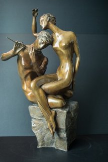 Flute Player Bronze Sculpture 1999 22 in Sculpture - Misha Frid Flute Player Bronze Sculpture 1999 22 in Sculpture - Misha Frid