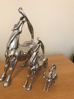 Three Horses Chrome Sculptures 2004 16 in Sculpture - Arturo Di Modica Three Horses Chrome Sculptures 2004 16 in Sculpture - Arturo Di Modica