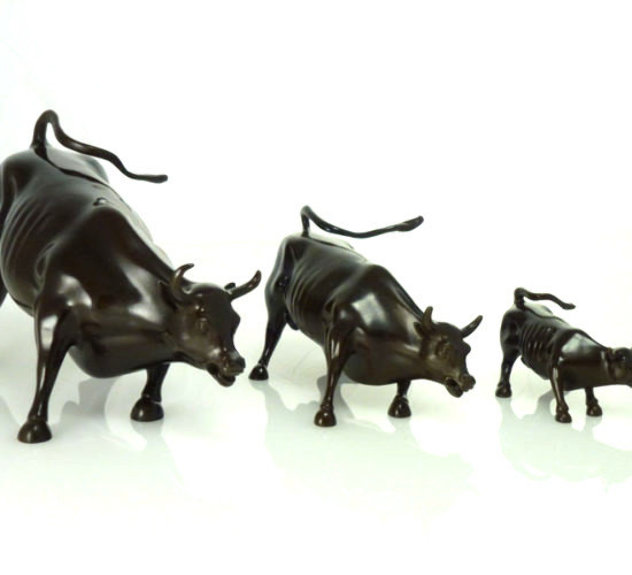 Wall Street Bulls Bronze Sculptures (Set of 3) Sculpture by Arturo Di Modica
