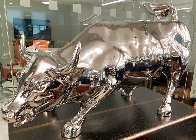 Charging Bull Polished Stainless Sculpture (Wall Street) 26 in Sculpture by Arturo Di Modica - 1