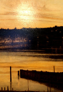 Harbor Lights 2000 58x38 Super Huge Original Painting - Thomas Monaghan Harbor Lights 2000 58x38 Super Huge Original Painting - Thomas Monaghan