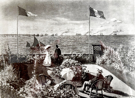 Une Terrasse Au Harve 1921 Limited Edition Print - Claude Monet