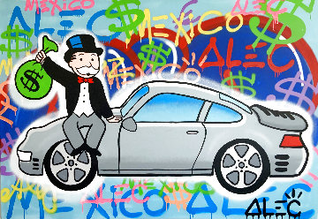 Love My Porsche 2014 48x72 - Huge Original Painting - Alec Monopoly