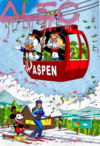 Aspen Snow Day AP 2024 - Embellished - Colorado Limited Edition Print - Alec Monopoly