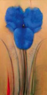 Sensual Blues Embellished Huge 57x27 Limited Edition Print by Victoria Montesinos - 0
