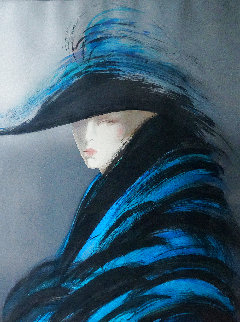 Woman in Blue Cape - Huge 37x46 Limited Edition Print - Victoria Montesinos Woman in Blue Cape - Huge 37x46 Limited Edition Print - Victoria Montesinos