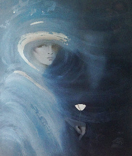 Woman Holding a Single White Rose Huge 47x48 Limited Edition Print - Victoria Montesinos Woman Holding a Single White Rose Huge 47x48 Limited Edition Print - Victoria Montesinos
