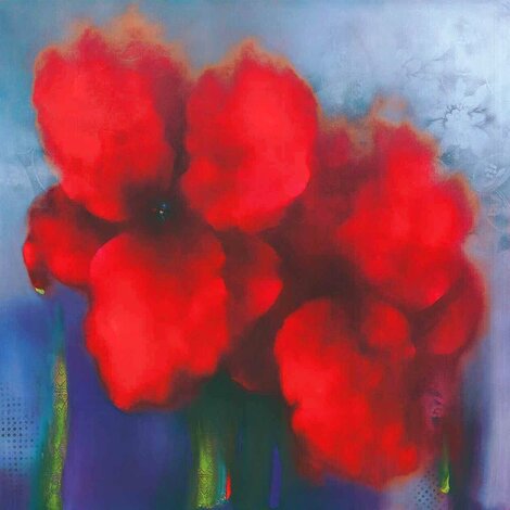 Subtle and Dangerous 1987 Embellished Giclee on Canvas - Huge 45x45 Limited Edition Print - Victoria Montesinos