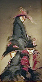 Damas Retiradas 1984 78x43 Huge Original Painting - Victoria Montesinos Damas Retiradas 1984 78x43 Huge Original Painting - Victoria Montesinos