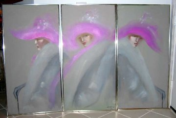 Woman Triptych 48x72 Super Huge Original Painting - Victoria Montesinos Woman Triptych 48x72 Super Huge Original Painting - Victoria Montesinos
