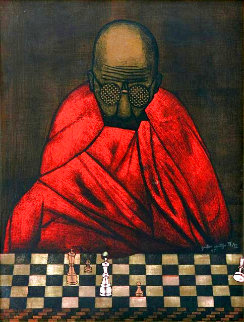 Chess Match 1985 Limited Edition Print - Gustavo Montoya Chess Match 1985 Limited Edition Print - Gustavo Montoya