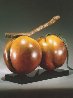 Double Nectarine Bronze Sculpture 1994 22 in Sculpture by Luis Montoya and Leslie Ortiz - 0