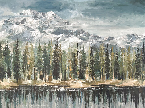 Mount McKinley, Alaska 30x40 Acrylic on Canvas - Huge Original Painting - Wayland Moore