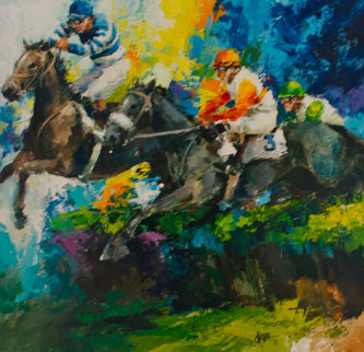 Jumpers 1976 32x32 Original Painting - Wayland Moore Jumpers 1976 32x32 Original Painting - Wayland Moore