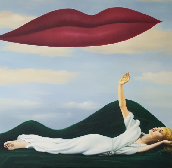 Lovers Ded Man Ray 2016 40x40 By Gabriella Moore