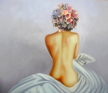La Femme Fleur (Hommage a Picasso) 2018 41x48 Super Huge Original Painting - Gabriella Moore La Femme Fleur (Hommage a Picasso) 2018 41x48 Super Huge Original Painting - Gabriella Moore