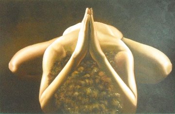 Heart Mudra #2 43x63 Super Huge Original Painting - Gabriella Moore Heart Mudra #2 43x63 Super Huge Original Painting - Gabriella Moore