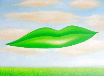 Spring Reflection Lips (Hommage to Man Ray, Dedicated Lee Miller) 39x51 Super Huge Original Painting - Gabriella Moore Spring Reflection Lips (Hommage to Man Ray, Dedicated Lee Miller) 39x51 Super Huge Original Painting - Gabriella Moore