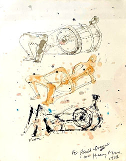 Three Reclining Figures 1962 12x10 Works on Paper (not prints) - Henry Moore Three Reclining Figures 1962 12x10 Works on Paper (not prints) - Henry Moore