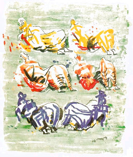 Six Reclining Figures on Green Ground Limited Edition Print - Henry Moore Six Reclining Figures on Green Ground Limited Edition Print - Henry Moore