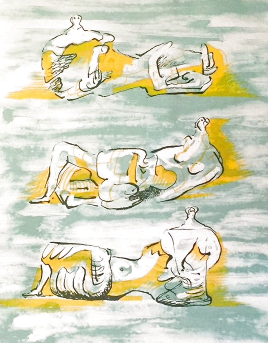Figures Allongees 1971 Limited Edition Print by Henry Moore Figures Allongees 1971 Limited Edition Print by Henry Moore