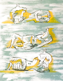 Figures Allongees 1971 Limited Edition Print - Henry Moore Figures Allongees 1971 Limited Edition Print - Henry Moore
