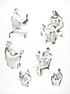 Six Mother and Child Studies 1976 Limited Edition Print - Henry Moore