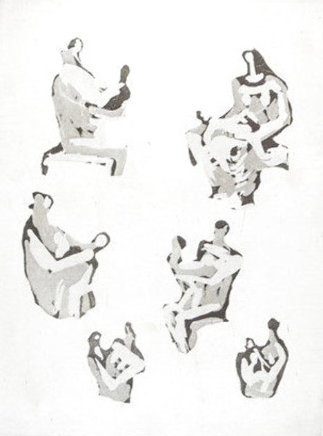 Six Mother and Child Studies 1976 Limited Edition Print by Henry Moore