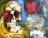 Untitled Diptych 1996 16x20 - Mixed Media on Wood Panel Original Painting by Jim Morphesis - 0