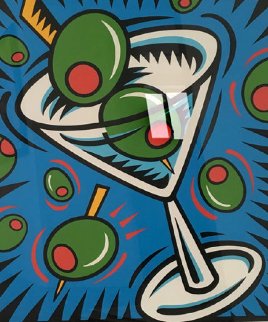 Blue Martini III 1999 Limited Edition Print - Burton Morris Blue Martini III 1999 Limited Edition Print - Burton Morris