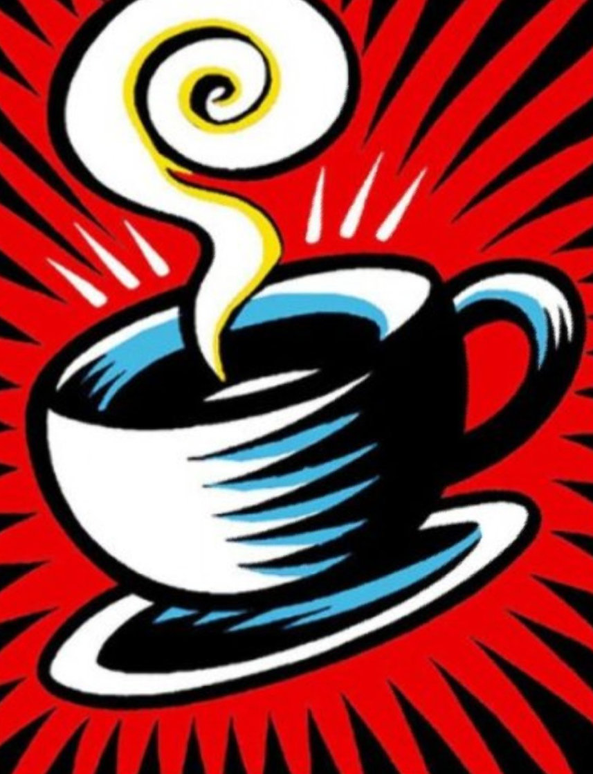 Coffee Cup Red 1998 Limited Edition Print by Burton Morris Coffee Cup Red 1998 Limited Edition Print by Burton Morris