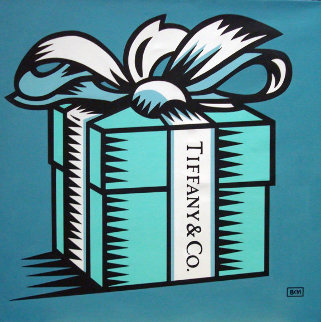 Little Blue Box 2008 30x30 Original Painting - Burton Morris Little Blue Box 2008 30x30 Original Painting - Burton Morris
