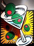 Martini 3-D 1999 30x24 3-D on Wood Original Painting by Burton Morris - 0 Martini 3-D 1999 30x24 3-D on Wood Original Painting by Burton Morris - 0