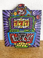 Lucky Slots Triptych 3-D 24x72 Huge Limited Edition Print by Burton Morris - 2