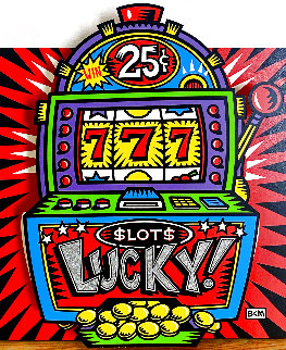 Lucky Slots Triptych 3-D 24x72 Huge Limited Edition Print - Burton Morris
