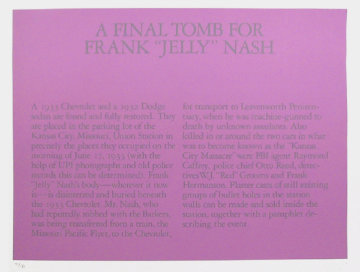 A Final Tomb For Frank Jelly Nash Limited Edition Print - Robert Morris A Final Tomb For Frank Jelly Nash Limited Edition Print - Robert Morris