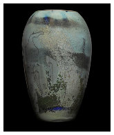 Petroglyphs (vase and 3 Stepping Stones Glass Sculpture) 1986 Sculpture by William Morris - 0 Petroglyphs (vase and 3 Stepping Stones Glass Sculpture) 1986 Sculpture by William Morris - 0