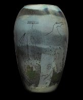 Petroglyphs (vase and 3 Stepping Stones Glass Sculpture) 1986 Sculpture by William Morris - 1 Petroglyphs (vase and 3 Stepping Stones Glass Sculpture) 1986 Sculpture by William Morris - 1