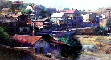 Jerome Arizona 33x56 Original Painting - Fil Mottola Jerome Arizona 33x56 Original Painting - Fil Mottola